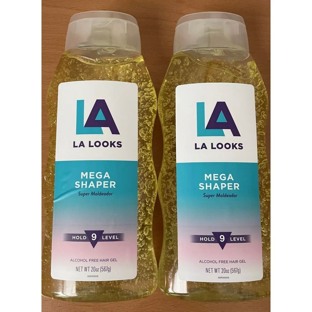 LA Looks Mega Shaper Super Moldeador Hair Gel Hold‎ Level 9 (2-Pack)